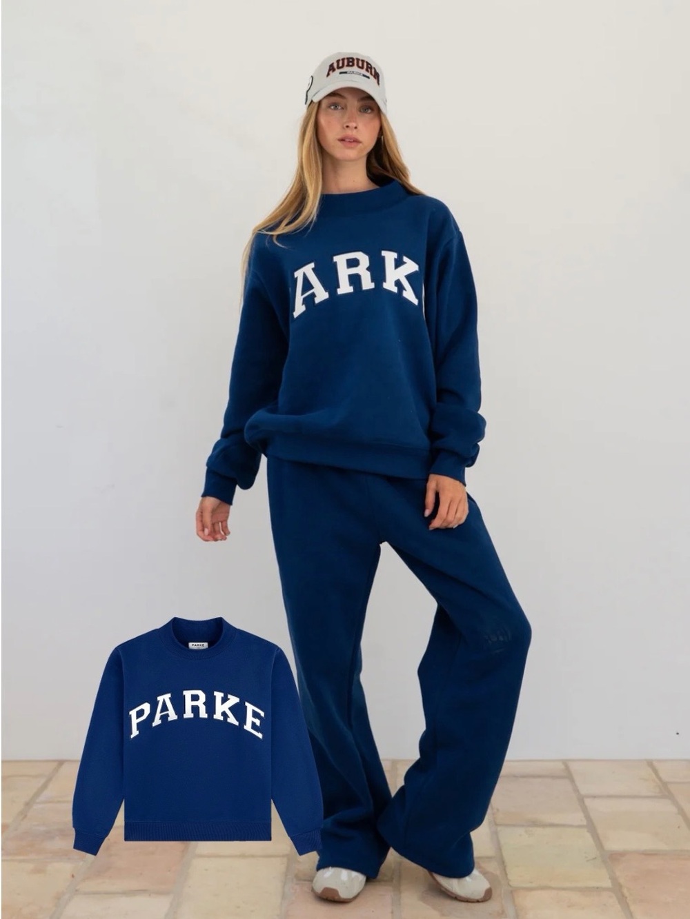 Parke Varsity Mockneck- collegiate blue size S/M